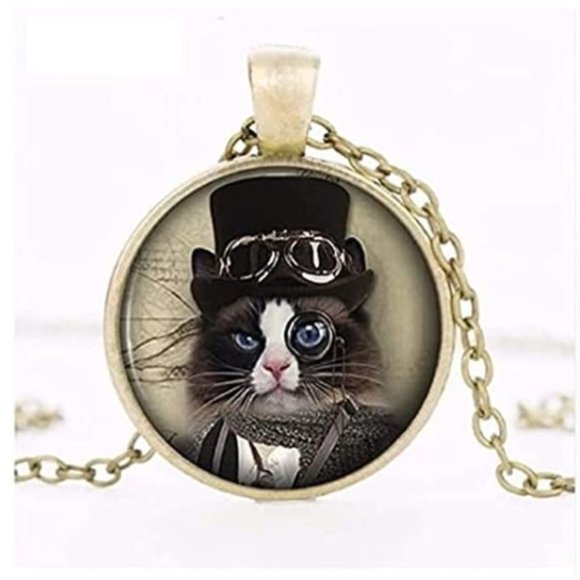 Steampunk Kitty Necklace - Picture 2 of 2